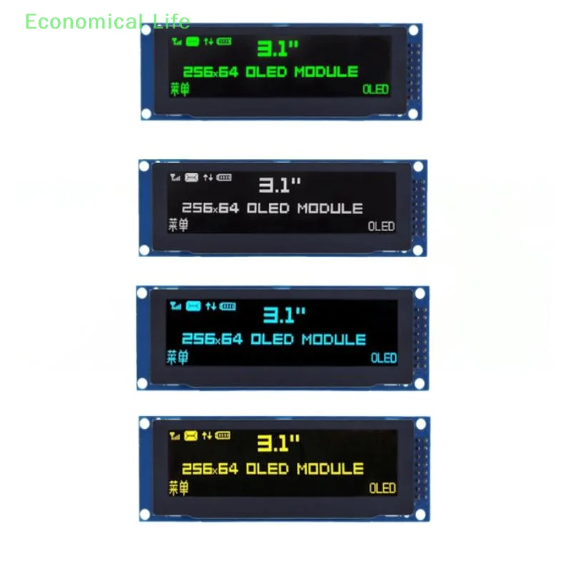 Image of 3,12 Zoll OLED-Anzeigemodul SSD1322 256 x 64 für Arduino STM32 SPI I2C-Schnittstelle mit vorgelötetem Pin-Header