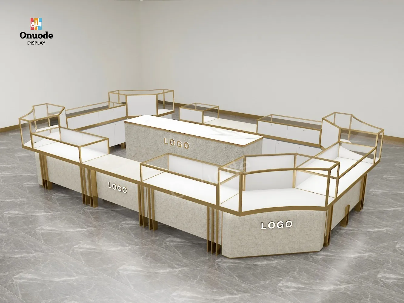 Custom.Custom Modern Luxury LED Lighting Iron Design Jewelry Display Cabinet Showcase for Retail Stores and Shopping Malls