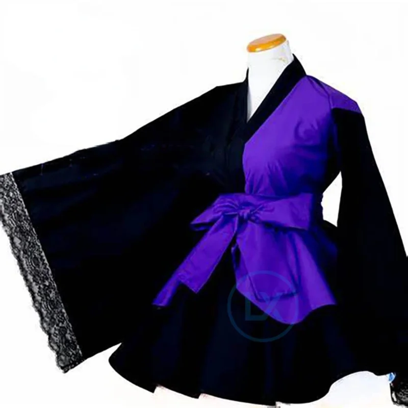 Anime Cosplay Miroku Costume Lolita Inuyasha Kimono Dress Set completo Custom Made Ragazze femminili Halloween