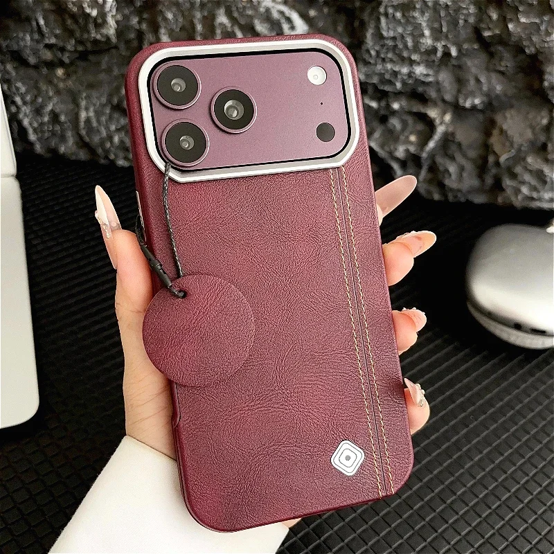 For Magsafe Leather Phone Case For iPhone 18 17 16 15 Pro Max 16Plus Magnetic Wireless Charging Shockproof Back Cover Full Shell