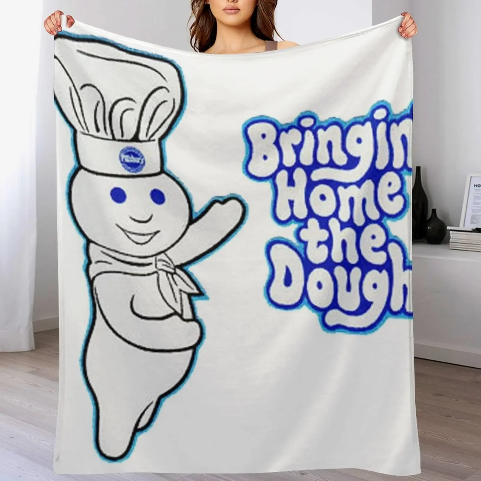 

Pillsbury Doughboy Throw Blanket Warm Accent Blanket for Living Room Decoration