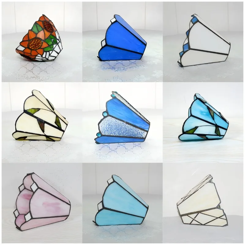 

E27 Stained Glass Lampshade for Baroque Vintage Table Lamp Chandelier Ceiling Light Replaceable Bedside Decor Lamp Cover