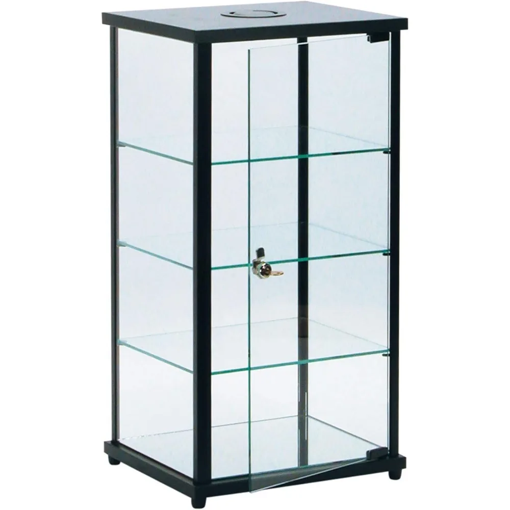 

Lighted Glass Countertop Display Cabinet - 27 "H x 12 "D x 14 "L - with lock and 3 removable shelves - Living Room Cabinet