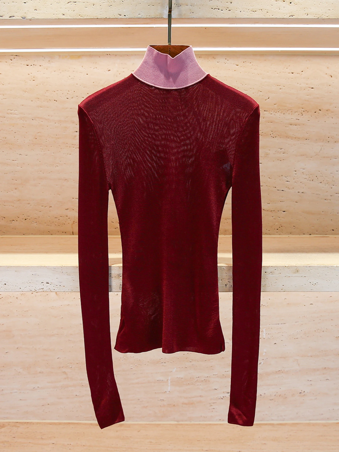 

High-End Women's Knitted High Ne Top Casual Versatile Slim Fit Autumn New Arrival Comfortable Commute Sle Long Sve