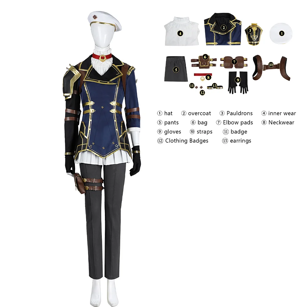 

Arcane Caitlyn Cosplay Costume Women Disguise Halloween Carnival Suit