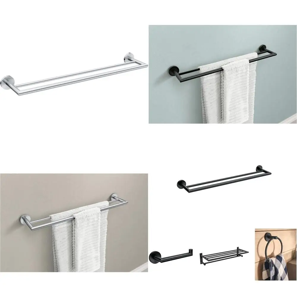 

24-Inch Modern Double Towel Bar in Chrome Finish, Perfect for Contemporary Bathroom Upgrades