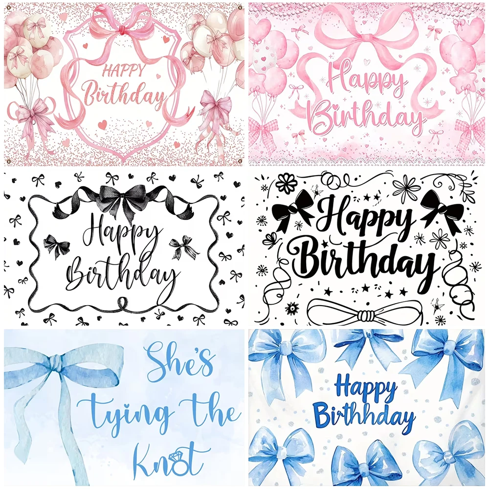 

Colorful Bow Tie Birthday Background Balloon Flowers Diamond Girls Birthday Party Decorations Party Backdrop Supplies Photo Prop