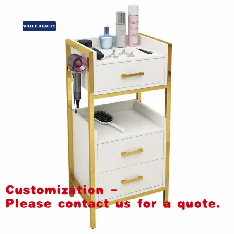

Customize.Beauty Workshop Cabinet Luxury Hair Beauty Salon Cabinet Gold Salon Trolley Cart