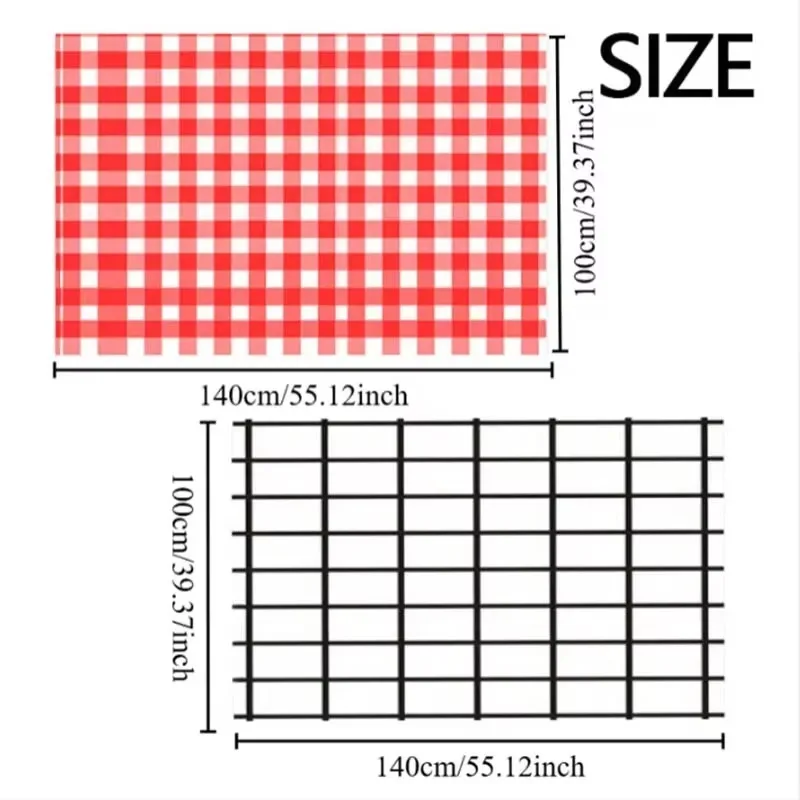 1/3/5PCS Disposable Checkered Tablecloth Red White Plastic Table Cover Thick Durable Waterproof Table Cloth for Party Picnic