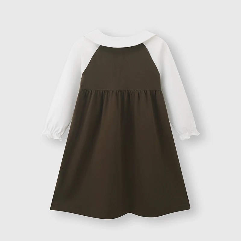 Little maven 2026 Spring Autumn New Party Dress Kids Clothes Baby Girls Long Sleeve Cartoon Flowers Dress Children's Clothing