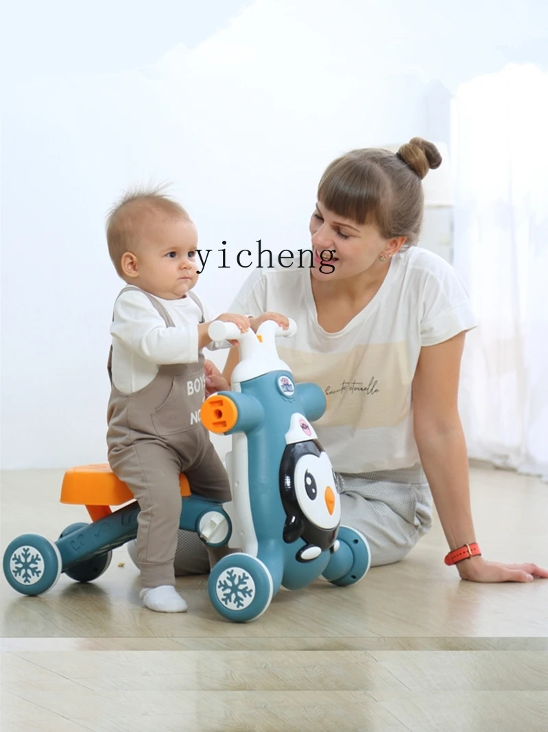 Trotteur pour bébé trois en un, chariot pour apprendre à marcher, anti-basculement, anti-o-jambe