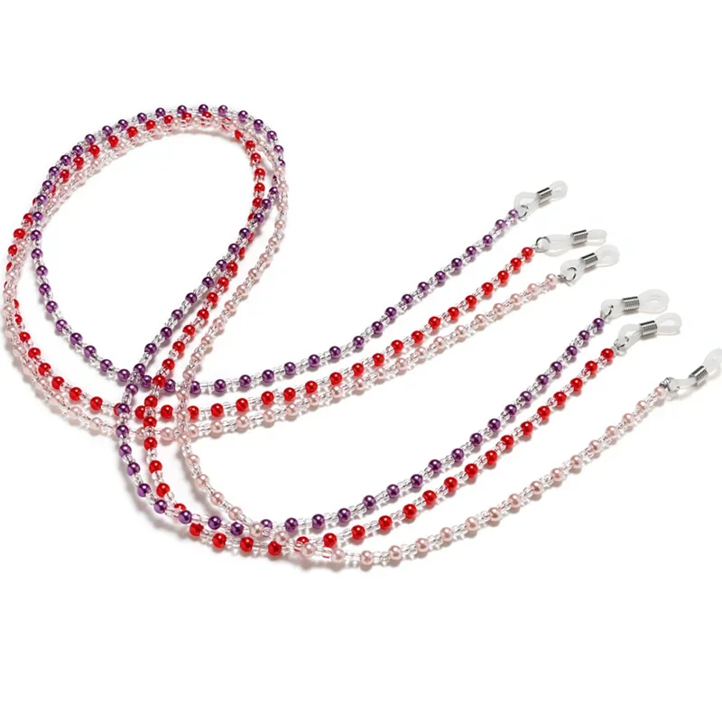 Mode Frau Sonnenbrille Kette Zylinder Perle Kette Anti-Fallende Gläser Brillen Schnur Halskette Geschenk für Weibliche Maske Lanyard