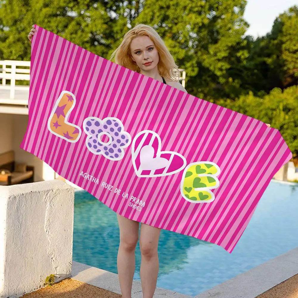 Agatha Ruiz-De La-Prada Microfiber Printed Beach Towel Mountain Climbing Yoga Beach Swimming Running Absorbent Soft Towel