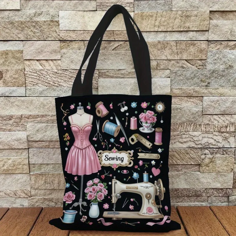 1pc 2D Printed Fashion Tote Bag, Designed for Themed Parties, Reusable As a Stylish Backpack, Multi-Functional Daily Handbag