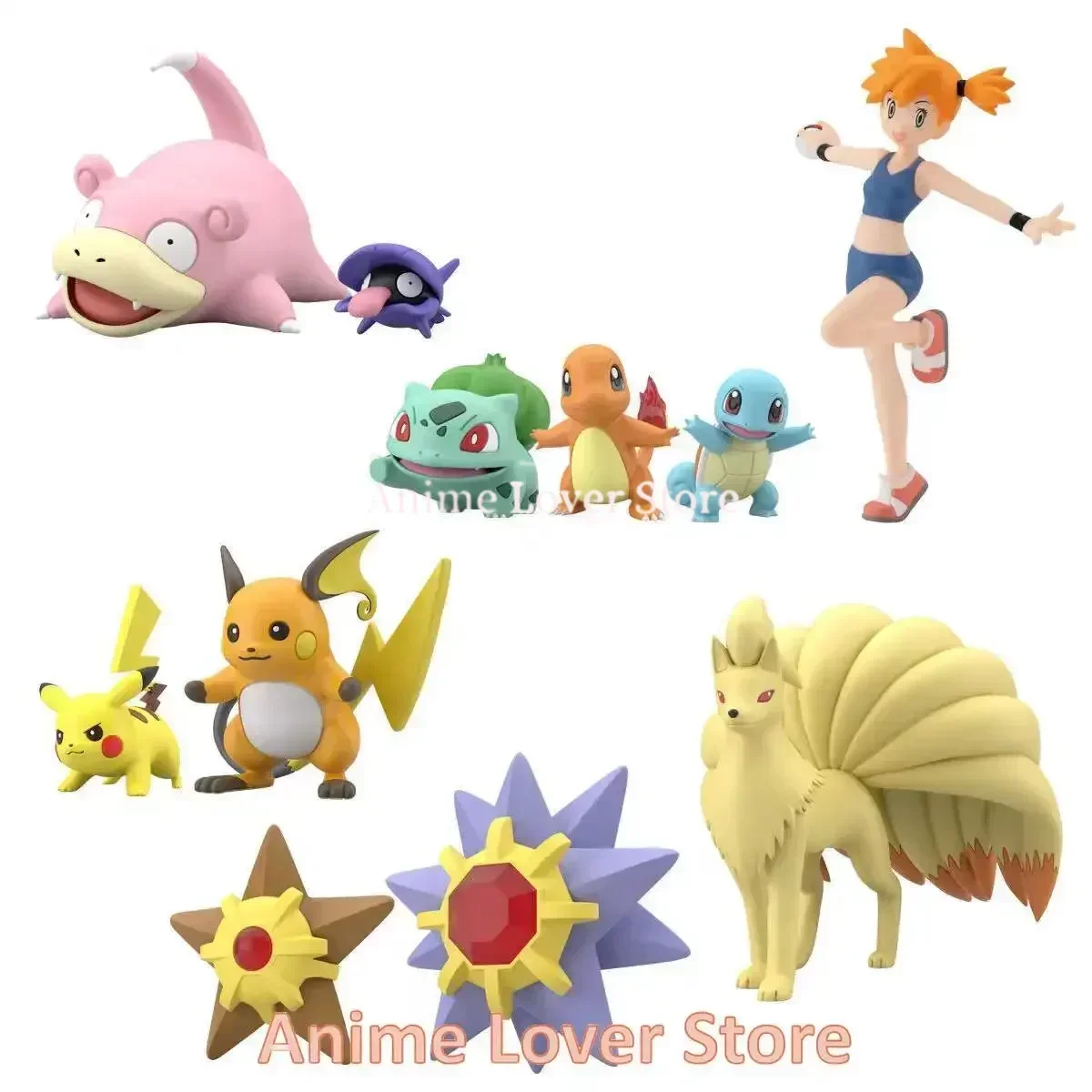 Bandai Original Scale World POKEMON Kanto Region 3 Misty Charmander Squirtle Bulbasaur Anime Action Figures giocattoli per regalo per bambini