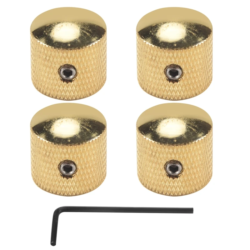 Perillas de Control de velocidad de guitarra, tono de volumen de Metal, domo, con tornillos, para Fender Strat Telecaster Les Paul Electric Gui, 4 Uds.