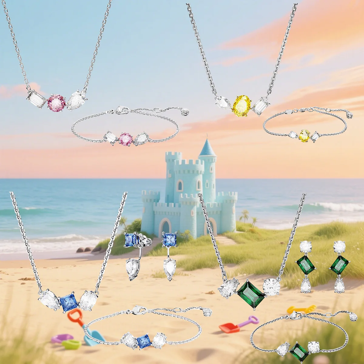 

Летний роскошный комплект ювелирных изделий 2025 года. Теплые, мягкие, свежие, нетрадиционные, креативные и модные украшения, подходящие для подарков.