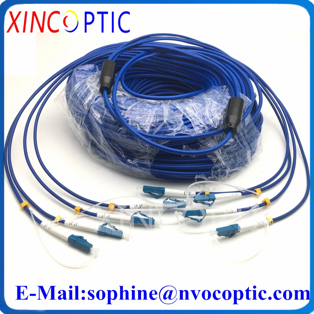 

4Core Fiber Optic Patch Cord 300M PVC Blue Jacket Single Mode 4Fiber SC LC ST FC 300Meter 4C Armored Jumper Cable Connector