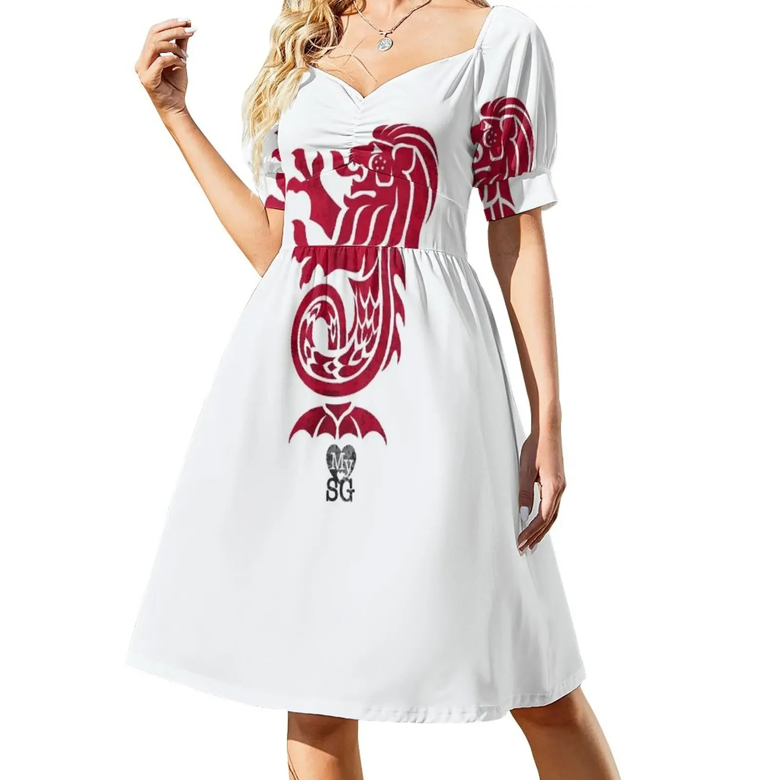 

Red Merlion V2 Short-Sleeved Dress women's dresses luxury Prom gown