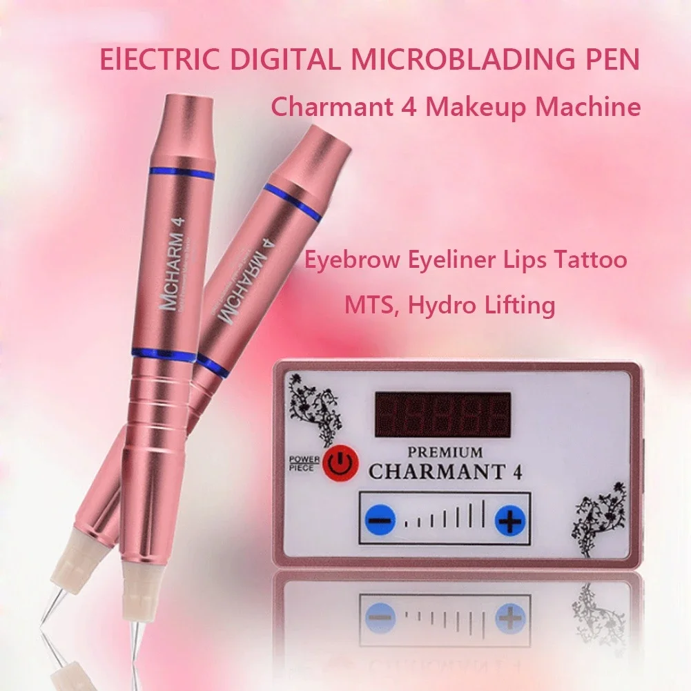 Set pena tato Digital elektrik, Kit mesin Makeup profesional aluminium permanen, EyeLiner bibir alis, pistol Microblading, colokan EU