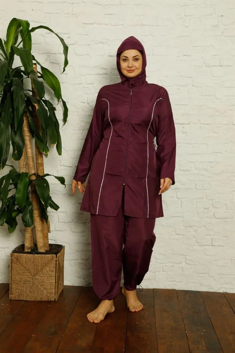 Fashion line full hijab plus size swimwear 32009