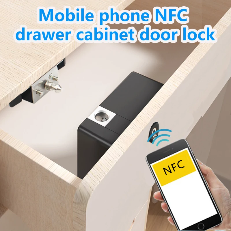 Mobile phone NFC smart drawer cabinet door lock RFID electronic lock IC card 13.56 mhz motor lock wardrobe electric lock