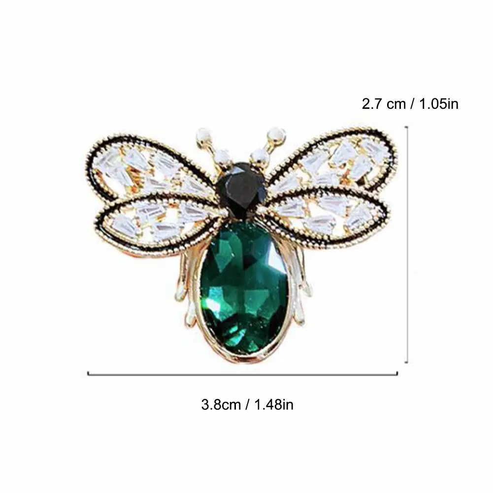 Luxury Full Rhinestone Flying Bee Brooch For Women Exquisite Crystal Insect Lapel Pins Animal Buckle Badge Party Jewelry