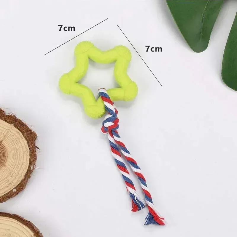 1Pcs Random Color Pet TPR Toy Bite-resistant Pet Toy Five-pointed Star Plus Small Rope New Exotic Toys