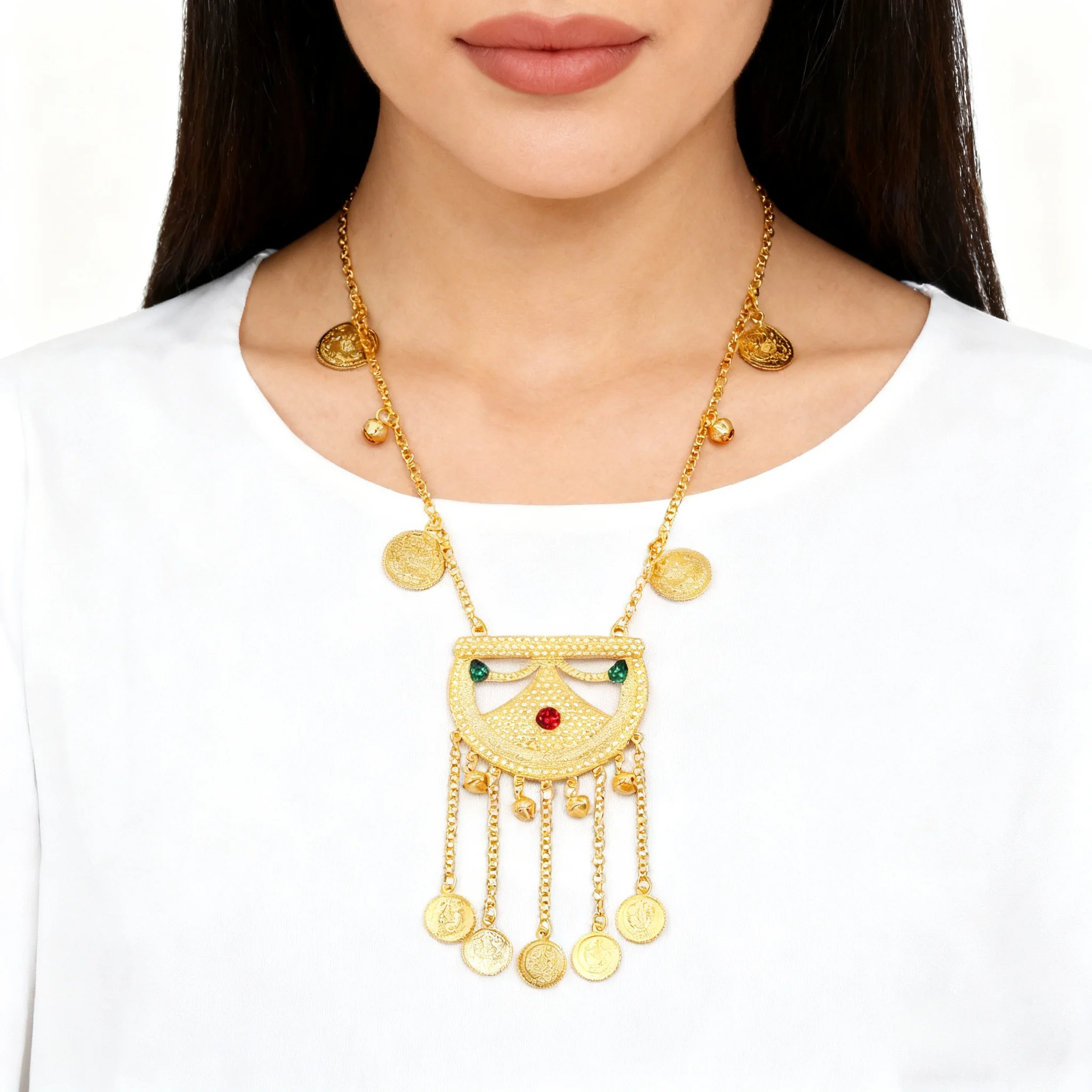 Trendy Golden Long Chain Coins - Ethnic Fashion Co In 评论和价格