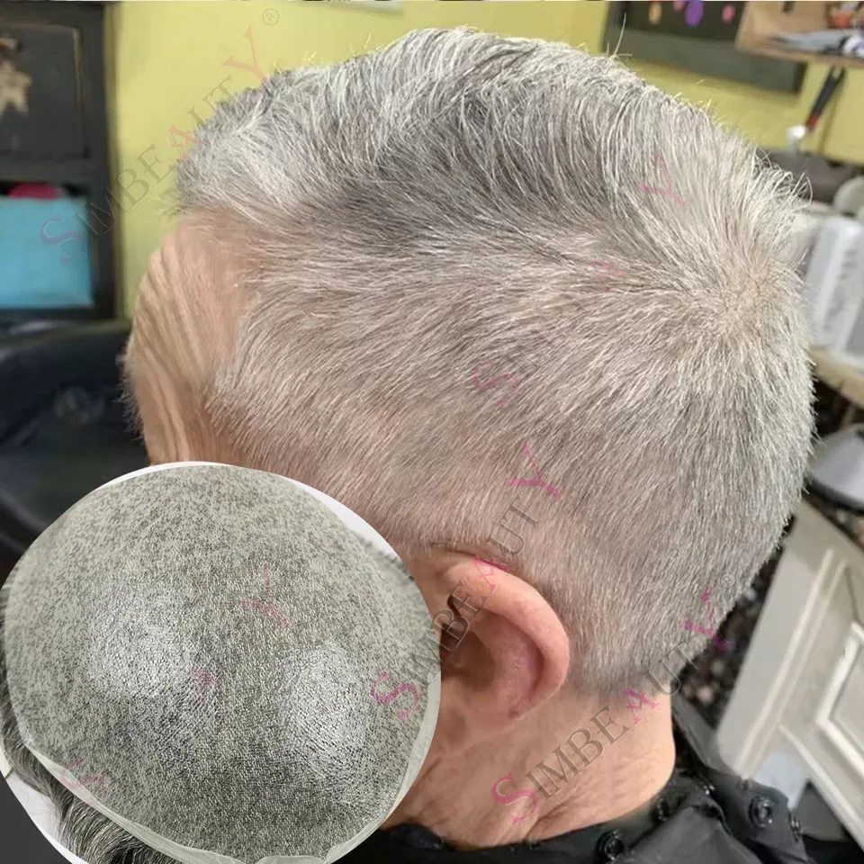 

Мужской парик из тонкой кожи, низкий, плотностью 80%, 0,02 мм, серый, блондин, черный, 1B80 550 # 100% человеческие волосы, мужской парик, полная замена заколки из искусственной кожи Vloop