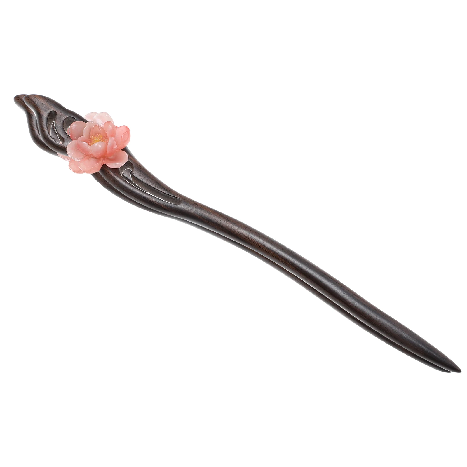 

Ebony Hairpin Retro Floral Chopsticks Accessories Black Wood Smooth Edges Vintage Hairpins Classic Sticks Decorative