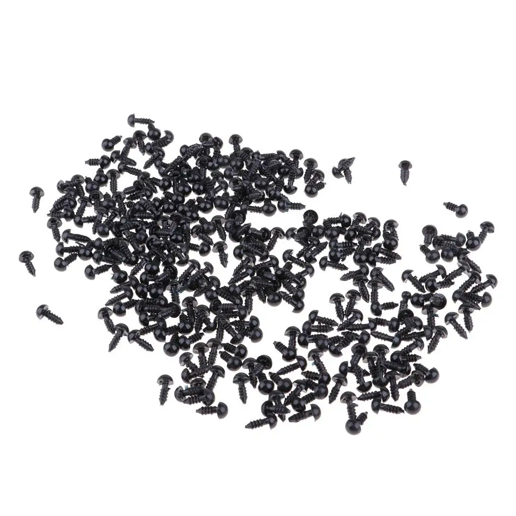 300 Pieces Plastic Screw Eyes 6mm for Teddy Bear Animals DIY Making Supplies