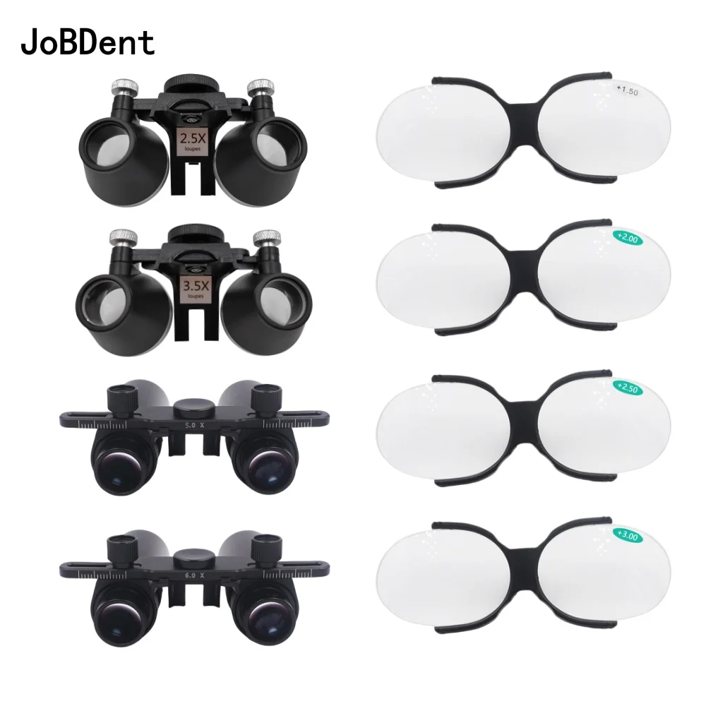 Dental Loupes Accessories 2.5X 3.5X Binocular Loupes 5X6X Magnifier Glasses for Surgical Headlamp Dentistry Spare Parts