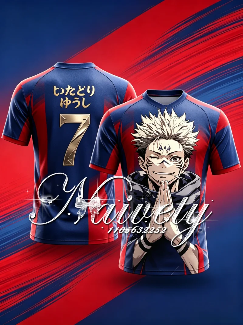 Jujutsu Kaisen Sukuna 3D Print Breathable American Streetwear Oversized Sports Unisex Anime Soccer Jersey 2026 Summer T-Shirt