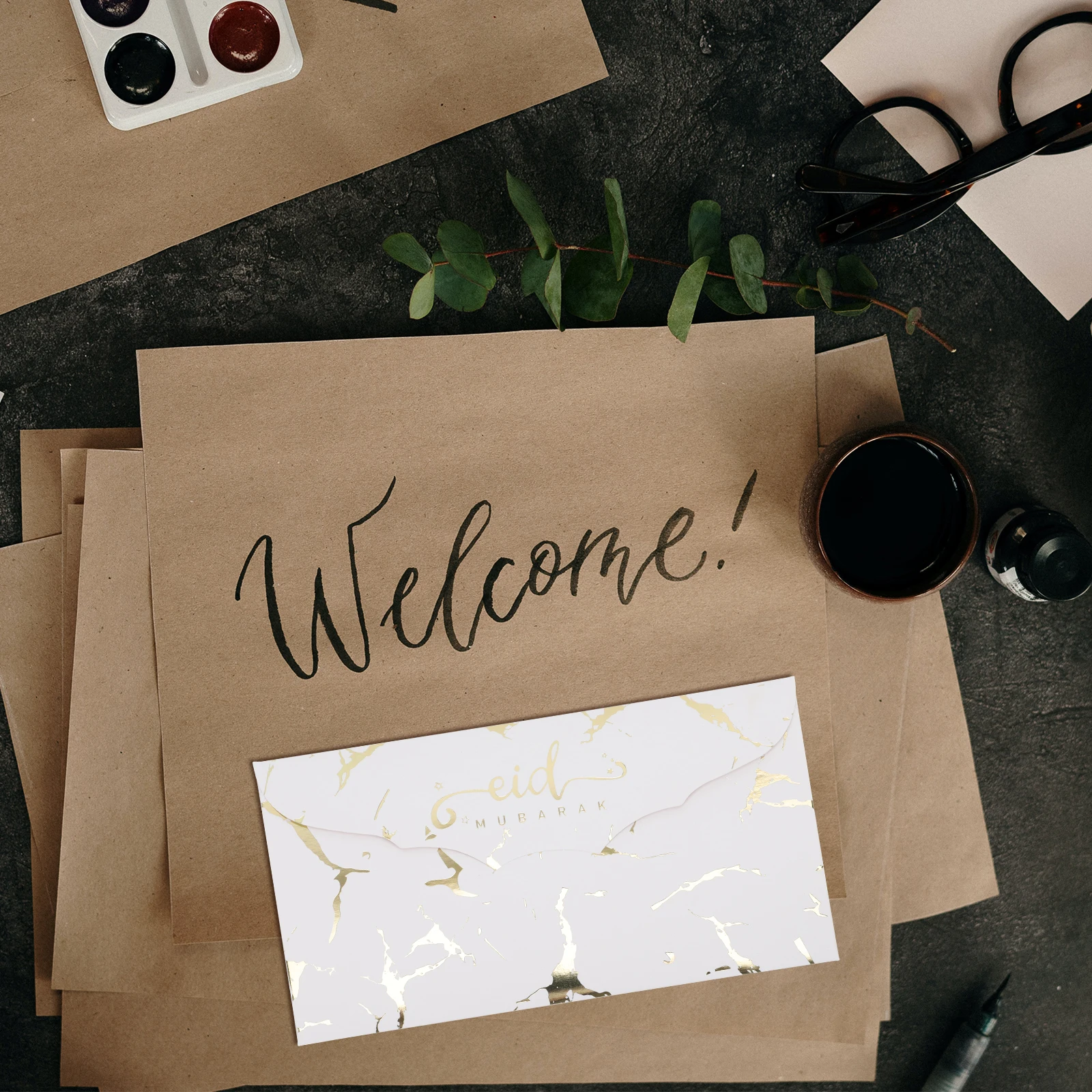 

10 шт., позолоченные конверты для денег для Ид-фитри, подарочные карты, бумажные конверты, изысканные праздничные принадлежности, аксессуары для приглашений