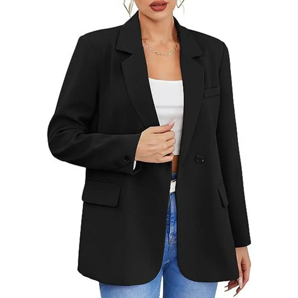 Blazers Fall Spring Coat Formal Business Style Slim Fit Blazers Notch Collar Single Button Cardigan Anti-wrinkle Office Jacket