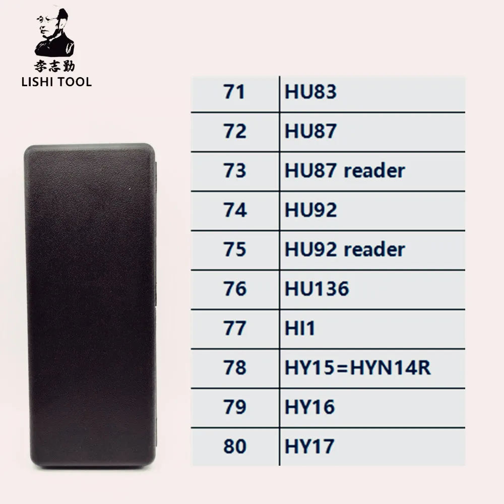 71#-80# Lishi tool 2 in 1 HU83 HU87 HU87READER HU92 HU92 READER HU136 HI1 HY15(HYN14R) HY16 HY17