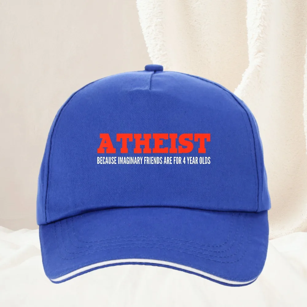 Men's Fun Atheist hat- Bold Atheist Because Fantasy Friends Are Just Toys for 4-Year-Olds Slogan Baseball Cap 2026 New Summer