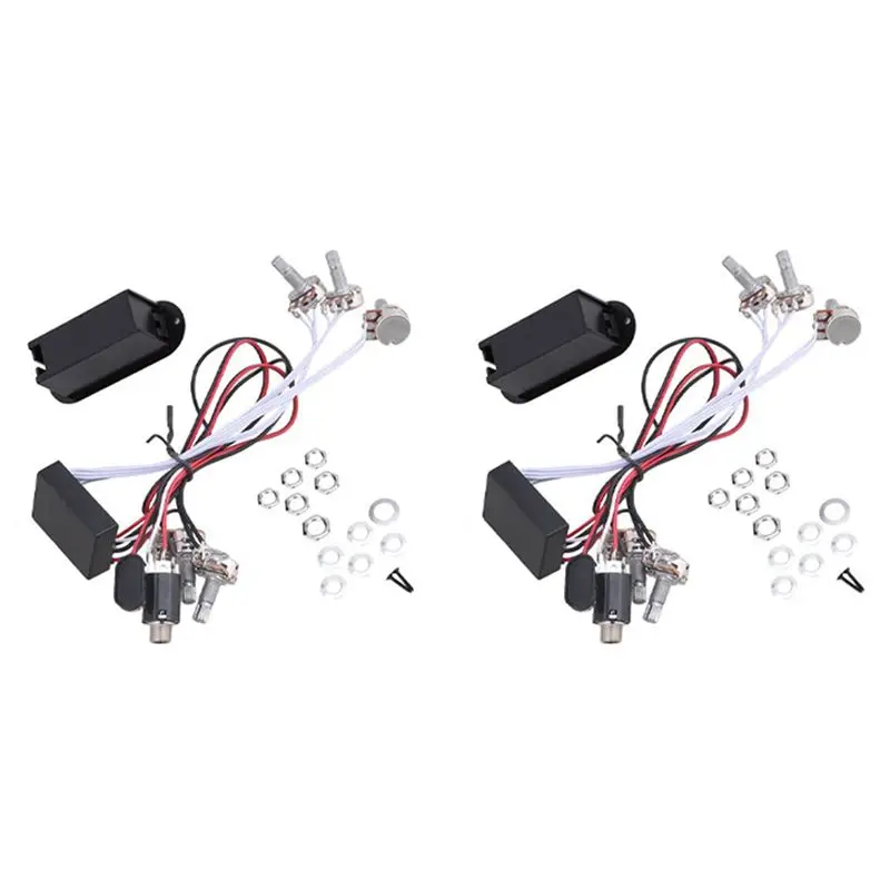 NALFI-2X Preamp 3 Band Equalizer EQ Harness Guitar Bass Tone Control System For Active Pickup