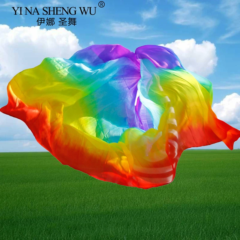 100 Silk Belly Dance Scarf Women Professional Long Flowing Veil Shawl Classical Dance Stage Performance Accessory Wholesale