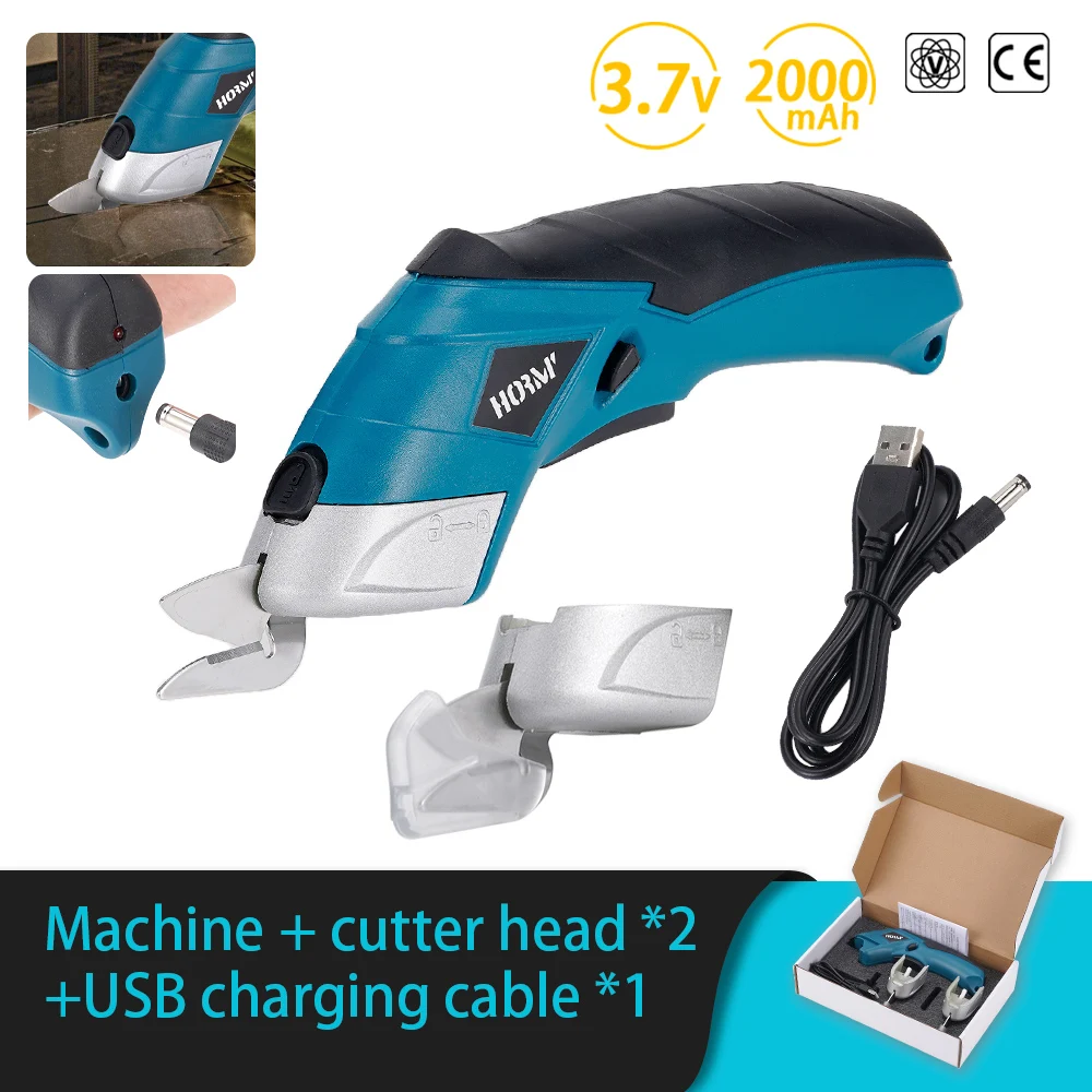 

3.6V Cordless Electric Scissors Fabric Leather Cloth Box Cutter Rechargeable Sewing Lithium Battery Sewing Cutting Power Tool