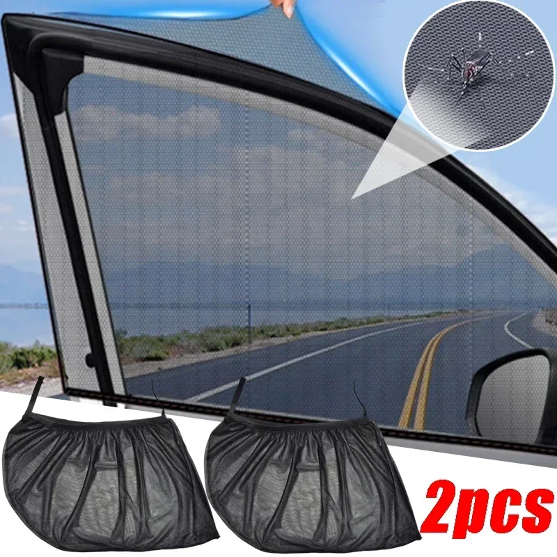 2pcs NEW Mesh Sun Visor Protection Window Films Car Sun Shade Styling Accessories Auto UV Protect Curtain Side Window Sunshade