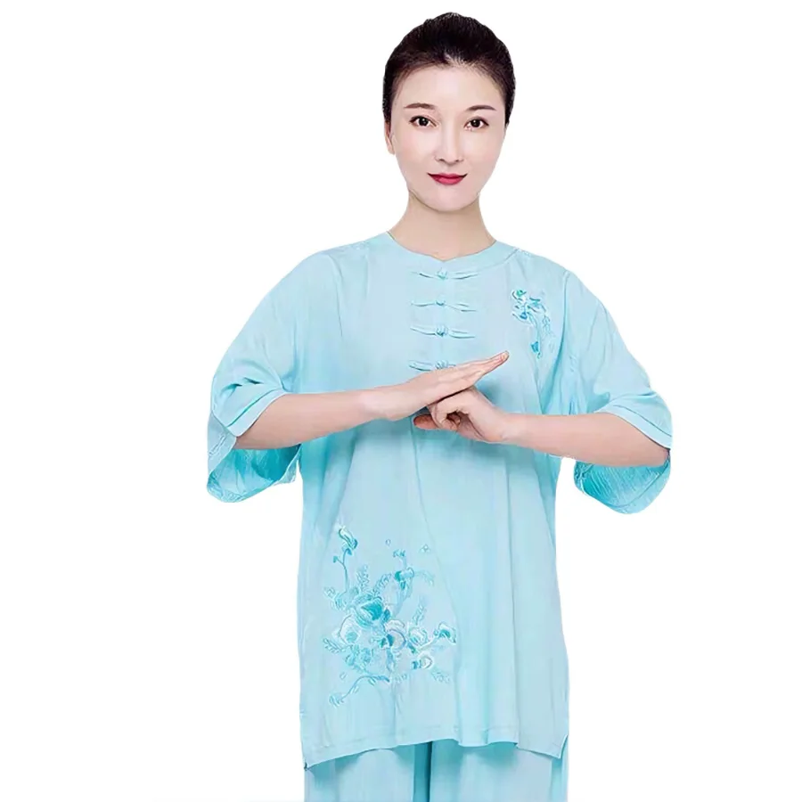 Women short Sleeve Tai Chi Wushu Suit Available in Multiple Colors Traditional Chinese Style
