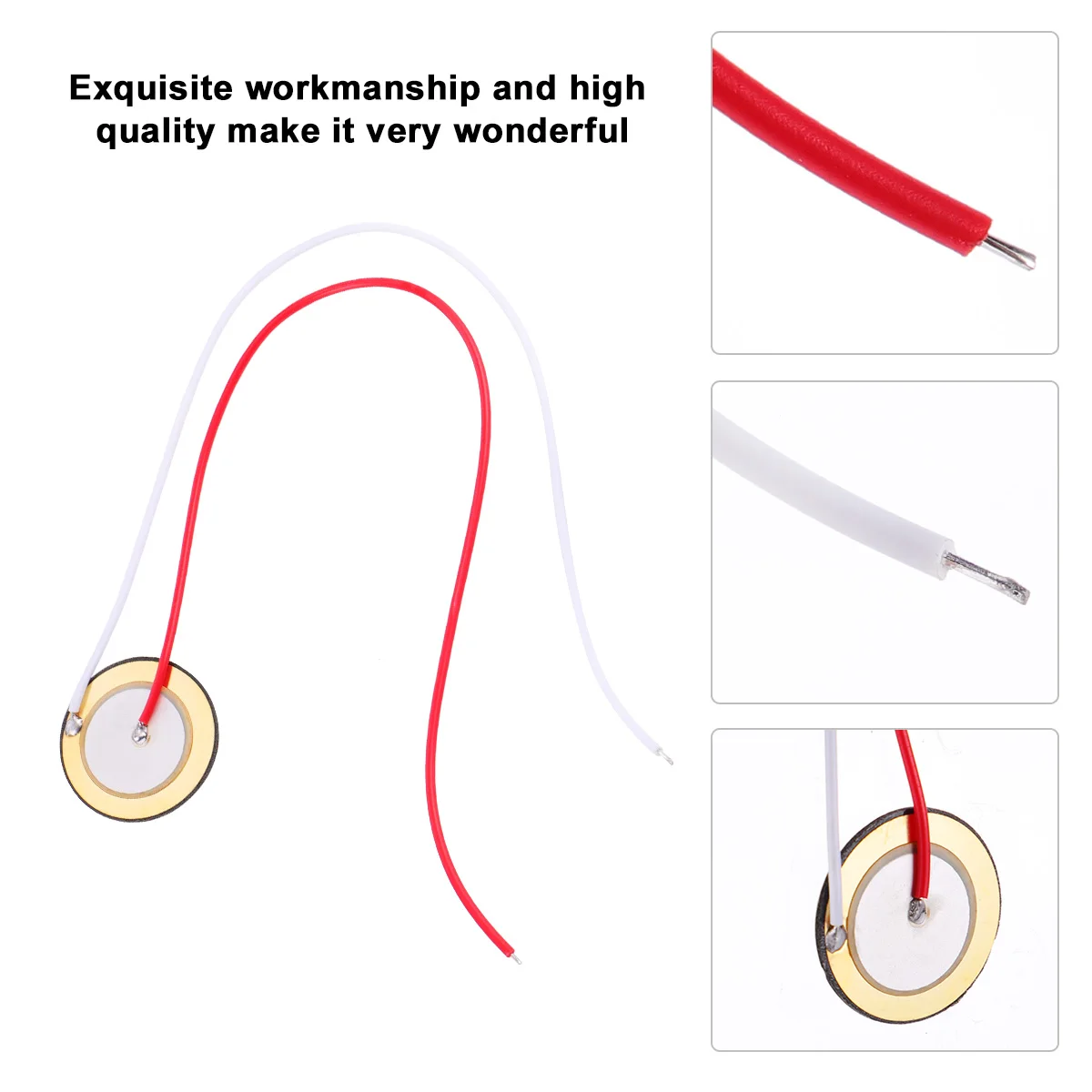 

12 Pcs Cable Guitar Pickup Buzzer Acoustic Copper Sheet Microphone Diaphragm Disc