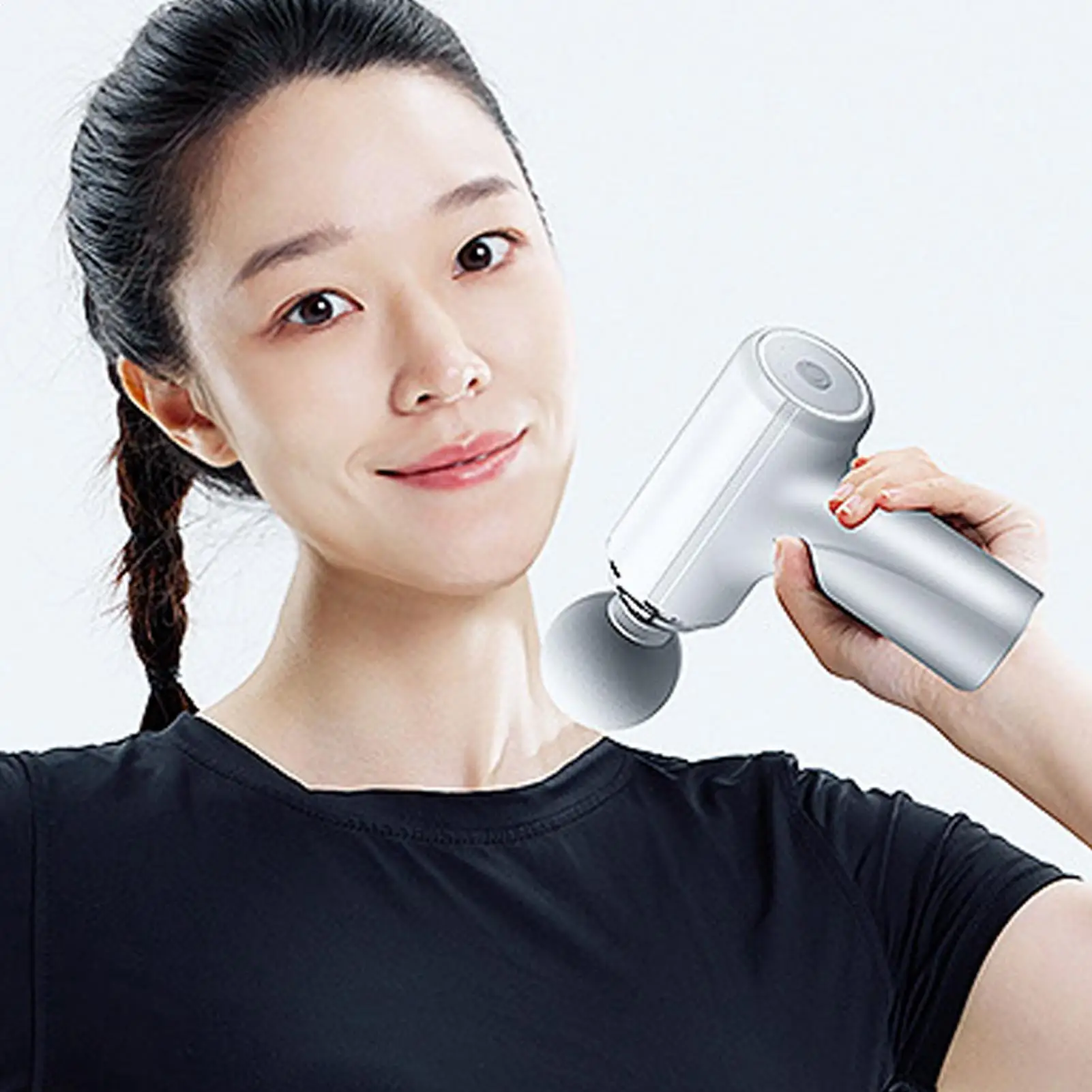 Portable Electric Muscle Massager With Four Replaceable Massage Heads Ease Soreness For Body Relaxation At Home Gym  Space
