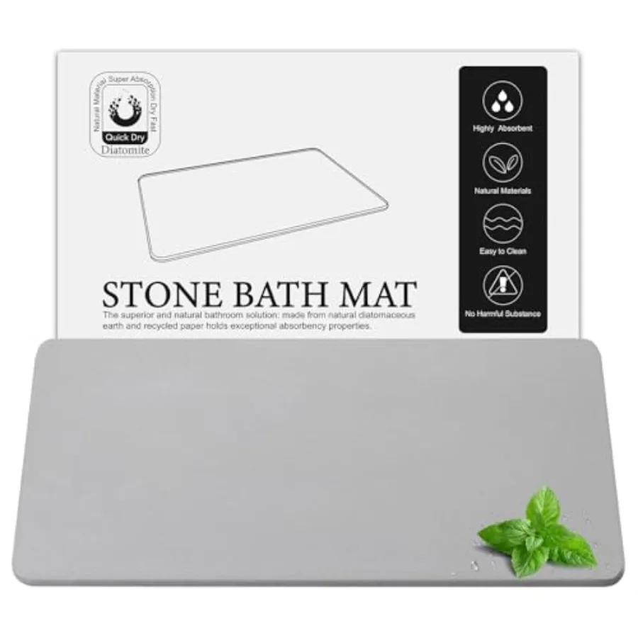 

Large Diatomite Stone Bath Mat Premium Non-Slip Natural Diatomaceous Earth Bathtub Fast Drying Mats for Bathroom Floor