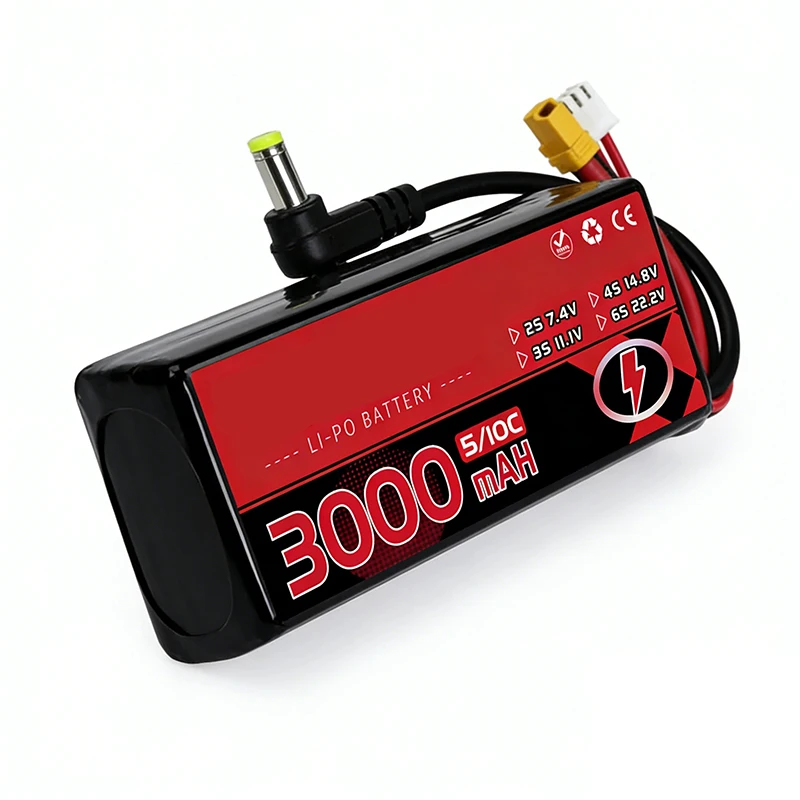 NEW 3000MAH 2S 5C 10C 7.4V Lipo Battery Power Indicator for Fatshark Glasses Dominator Skyzone Aomway FPV Goggles RC Drone