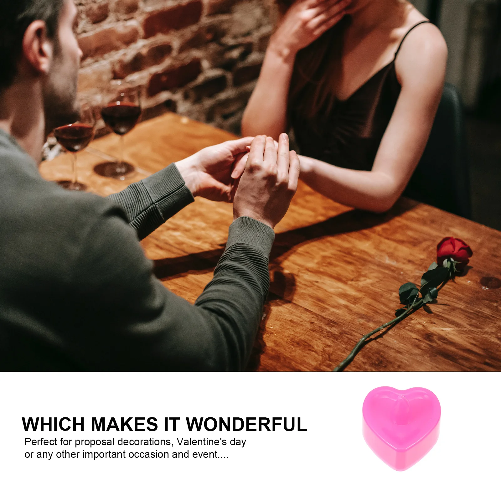 24 قطعة شكل قلب LED ضوء كهربائي رومانسي عديمة اللهب مصباح صغير سطح المكتب الديكور سطح المكتب زخرفة #1