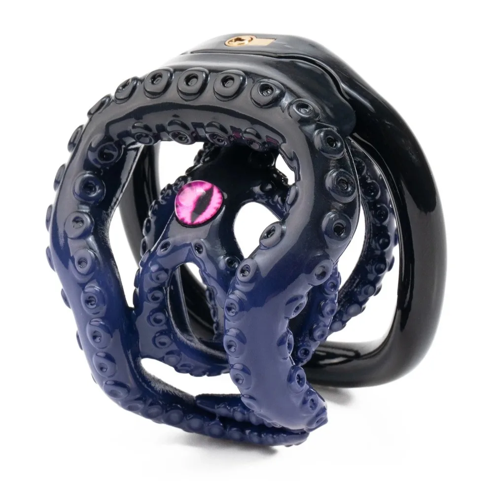 FAAK Evil Octopus Super Small Male Chastity Cage with 4 Cock Ring Penis Restraint Abstinence Chastity Lock BDSM Sex Toys for Man