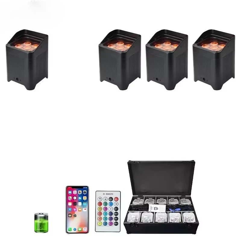 One pieceWireless DMX 6x18W IP65 Waterproof LED Par Wash Light Battery Powered RGBWA UV 6in1 Uplights For DJ Stage Wedding & Eve